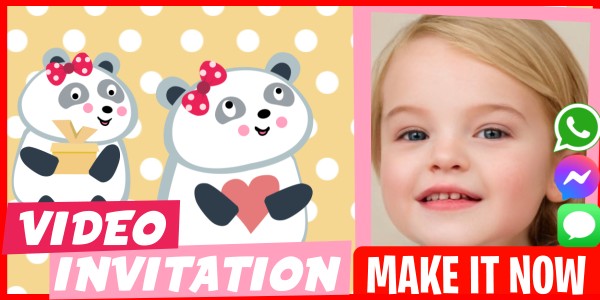 Make Video Invitation Panda Bear Birthday