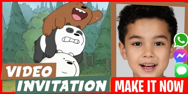 Make Video Invitation We Bare Bears theme party
