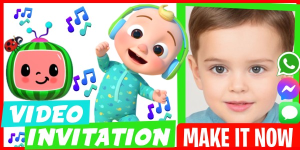 Make Video Invitation Cocomelon Birthday Party