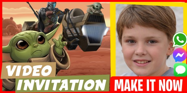 Make Video Invitation Baby Yoda Theme Party