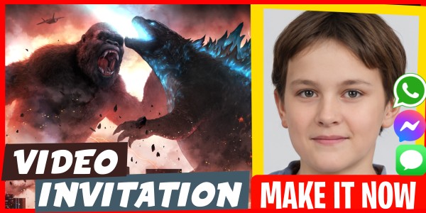 Make Video Invitation Surprise Party Godzilla vs. kong
