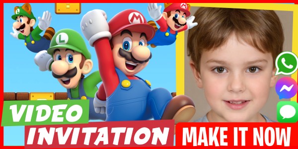 Make Video Invitation Mario Bros Video Game Party