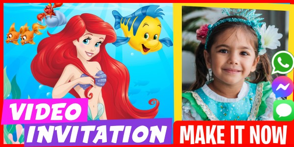 Make Video Invitation Little Mermaid Costume Party