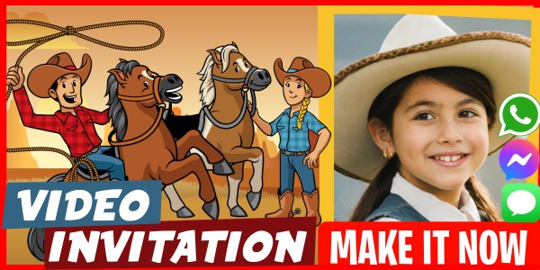 Make Video Invitation Cowgirl Theme Birthday