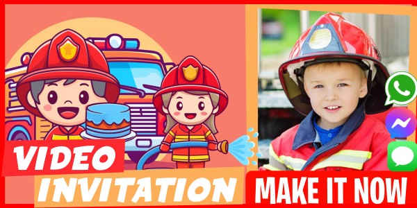 Make Video Invitation Firefighter Birthday Greetings