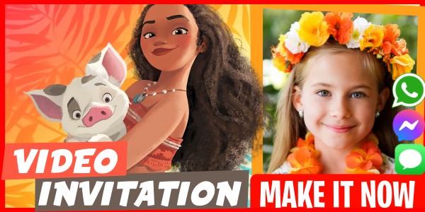 Make Video Invitation Moana Costume Party