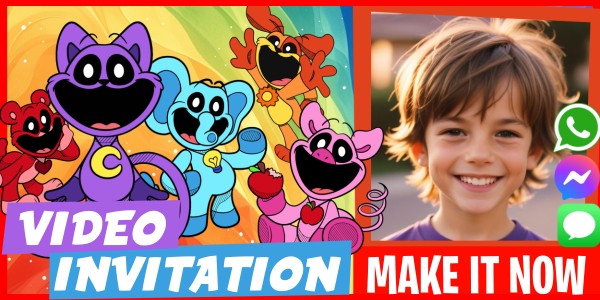 Make Video Invitation Smiling Critters Themed Birthday