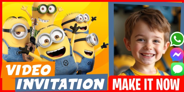 Make Video Invitation Minions Pajamas Party