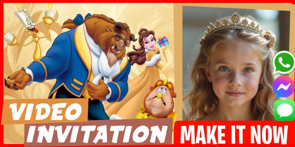 Make Video Invitation Beauty and the Beast Invitation