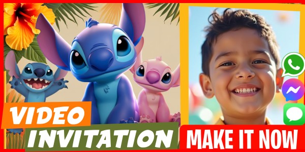 Make Video Invitation Lilo and Stitch Sports Party
