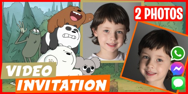 Make Video Invitation We Bare Bears Ice Cream Party