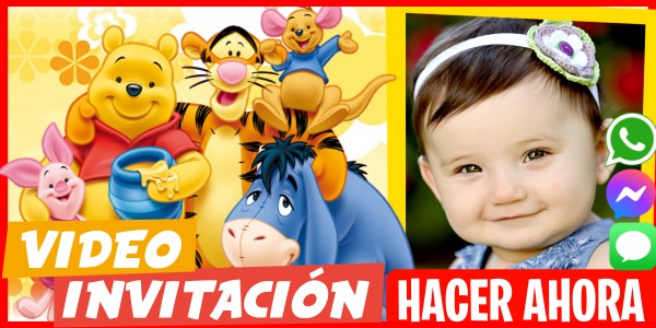 Hacer Video Invitación Winnie Pooh Fiesta de Piscina