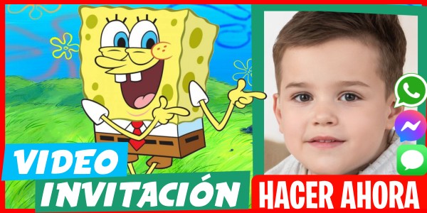 Hacer Video Invitación Fiesta de Helados Bob Esponja