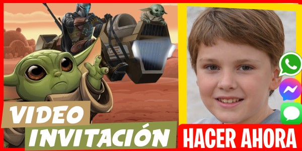 Hacer Video Invitación Feliz Cumpleaños Mandalorian Baby Yoda