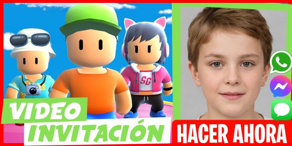 Hacer Video Invitación Fiesta de Disfraces Stumble Guys