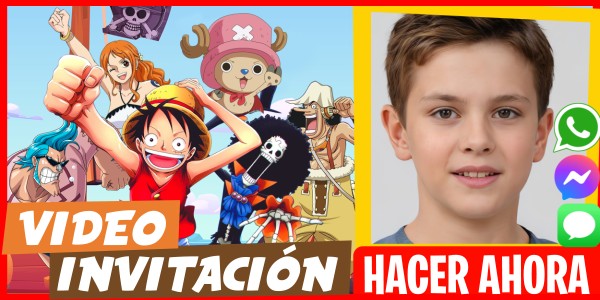 Hacer Video Invitación Tarjeta de Cumpleaños One Piece