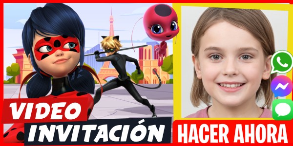 Hacer Video Invitación Cumpleaños Temático Ladybug y Cat Noir