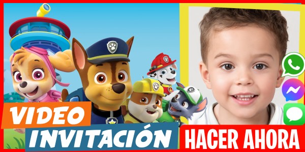 Hacer Video Invitación Fiesta en la Piscina Paw Patrol
