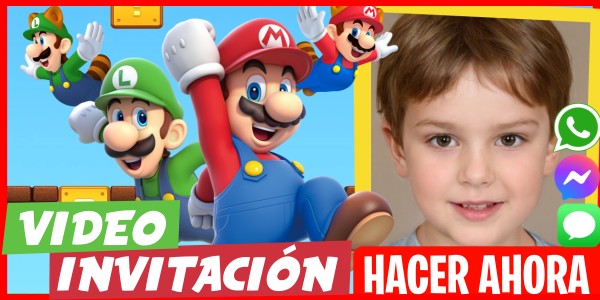Hacer Video Invitación Mario Bros y Luigi Fiesta de Pijamas
