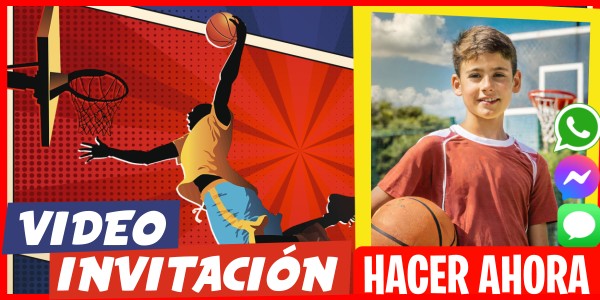 Hacer Video Invitación Fiesta de Videojuegos Basquetbol