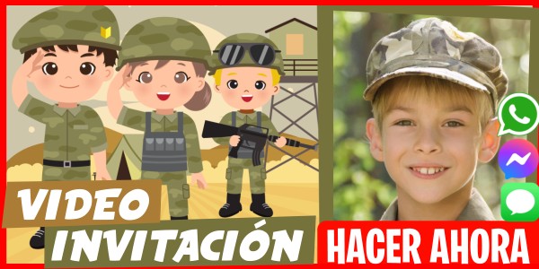 Hacer Video Invitación Fiesta de Disfraces Militar