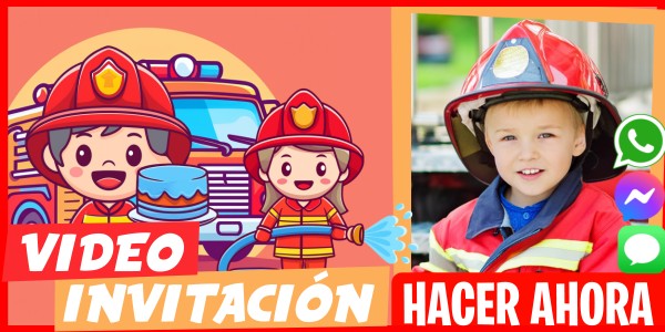 Hacer Video Invitación Festejo de Cumpleaños Bomberos