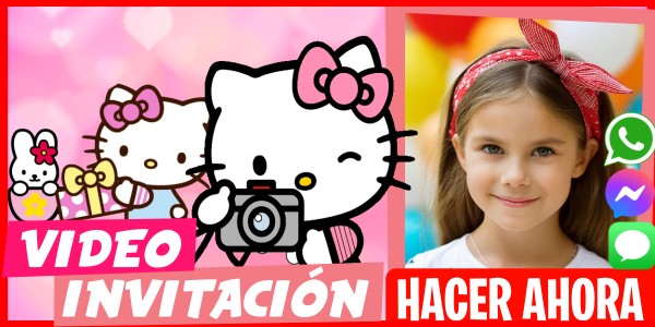 Hacer Video Invitación Fiesta de Helados Hello Kitty