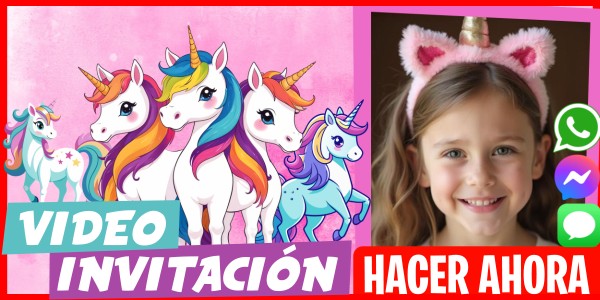 Hacer Video Invitación Cumpleaños de Spa Unicornio