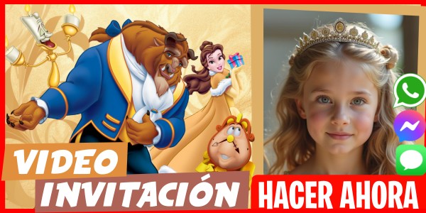 Hacer Video Invitación Invitación La Bella y la Bestia