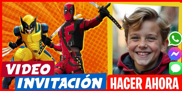 Hacer Video Invitación Tarjeta Deadpool y Wolverine