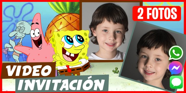 Hacer Video Invitación Cumpleaños Virtual Bob Esponja