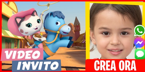 Crea Video Invito Cowboy e Cowgirl Party Sceriffa Callie