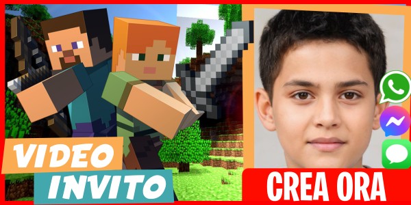 Crea Video Invito Compleanno virtuale di Minecraft