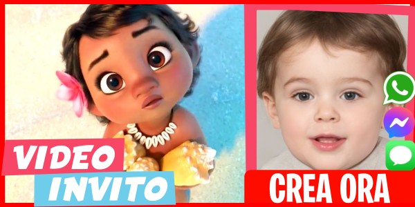 Crea Video Invito Festa di compleanno del bambino di Moana