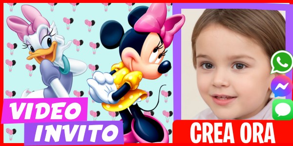 Crea Video Invito Minnie Daisy Felice