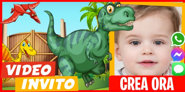 Crea Video Invito Compleanno di Dinosauro Virtuale