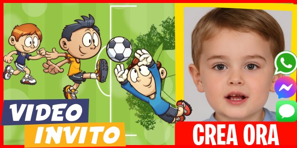 Crea Video Invito Festa del Videogioco di Calcio