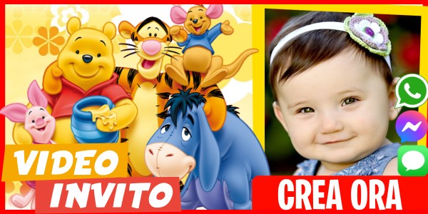 Crea Video Invito Festa del Gelato di Winnie the Pooh