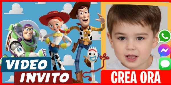 Crea Video Invito i protagonisti di Toy Story - Il mondo dei giocattoli