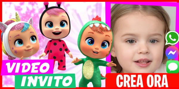 Crea Video Invito Festa a Sorpresa di Cry Babies