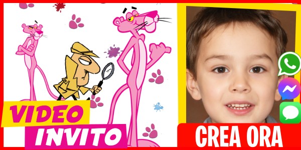 Crea Video Invito Pigiama Party di Compleanno Pink Panther