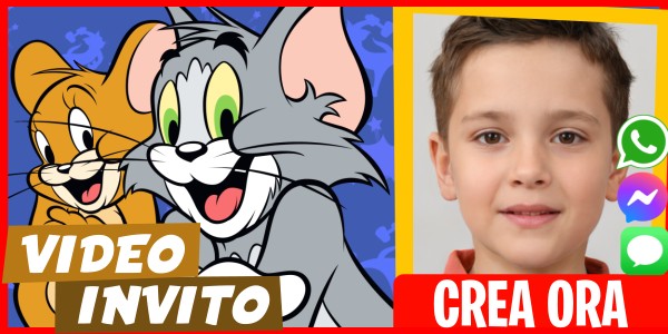 Crea Video Invito Compleanno a Tema Tom e Jerry
