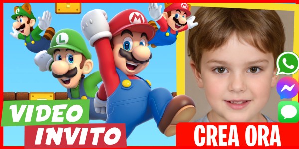 Crea Video Invito Mario Bros Video Game Party