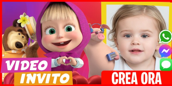 Crea Video Invito Masha e l'Orso pazzi