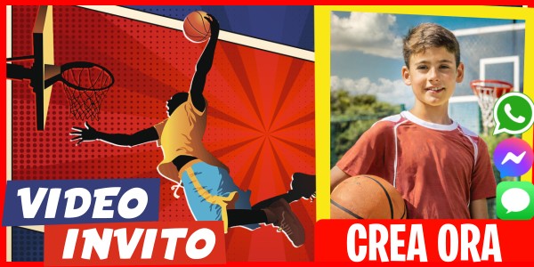 Crea Video Invito Festa in Piscina di Basketball