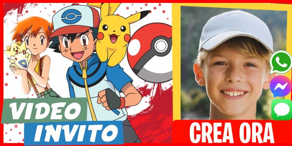 Crea Video Invito Compleanno virtuale di Pokemon