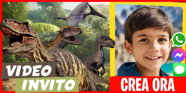 Crea Video Invito Festa a sorpresa nel campo cretaceo