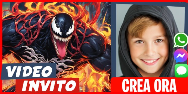 Crea Video Invito Festa de Pigiama di Venom