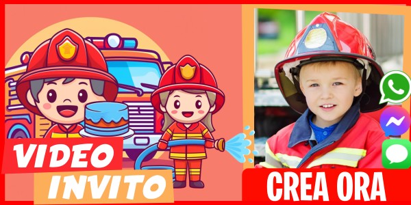 Crea Video Invito Festa di Compleanno dei Vigili del Fuoco