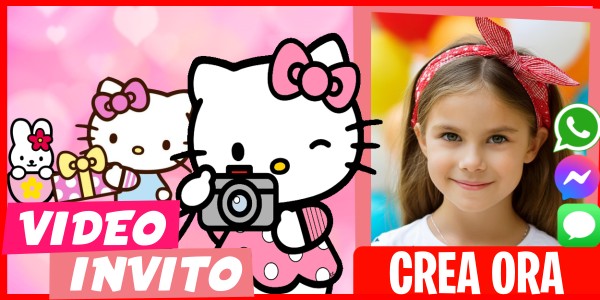 Crea Video Invito Festa a Tema Hello Kitty